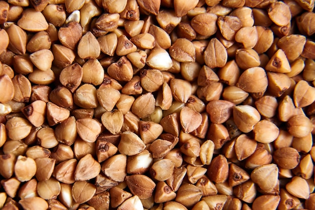 Buckwheat grains background texture