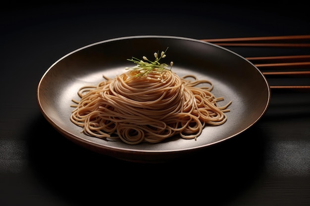 Buckwheat Noodles Aesthetically Beautiful Minimalist Style Generative AI