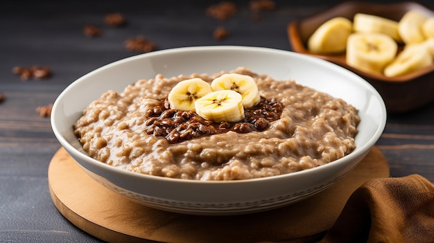 Foto buckwheat porridge met bananen