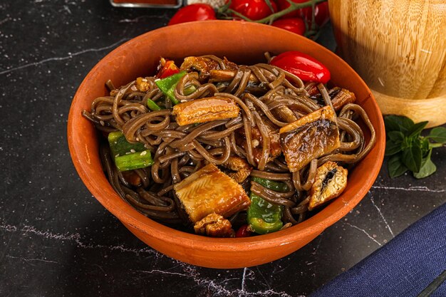 Buckwheat Soba with eel and vegetavles