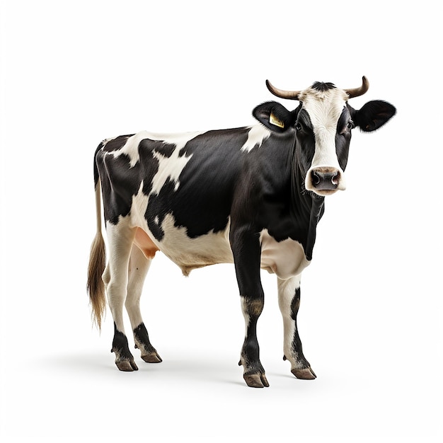 Photo bucolic beauty cow on a white background