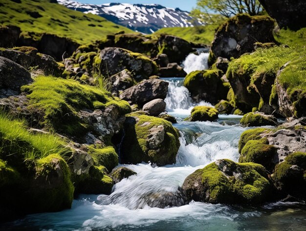 Bucolic Serenity of a MossCovered Stream