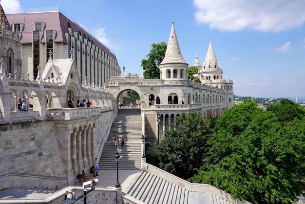 BUDAPEST HUNGARY MAY 25 2022 Fisherman Bastion in the Castle District of Budapest Hungary Europe