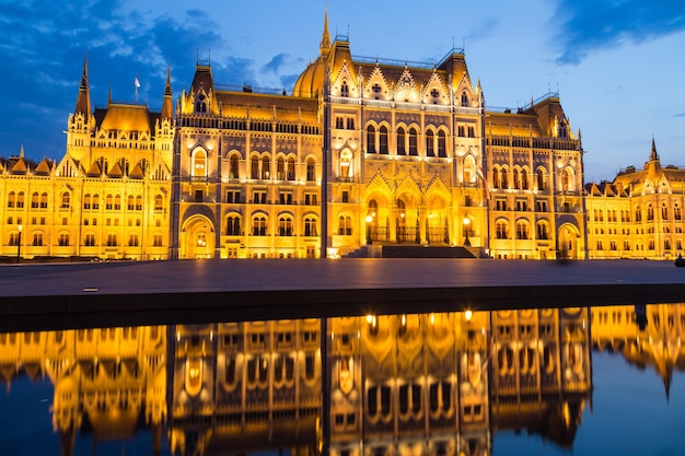 Budapest hungary parliament night shot