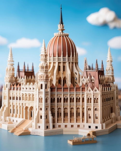 Budapest Parliament Building Budapest Hungary with 3d craft and isolated background