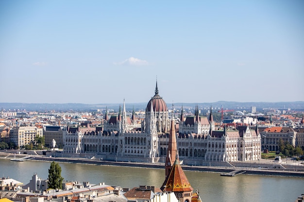 Budapest parliament building at sunny day Hungary