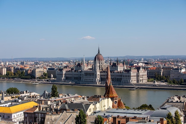 Budapest parliament building at sunny day