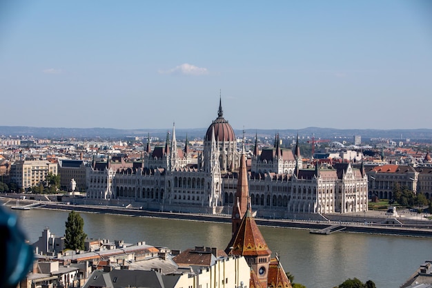 Budapest parliament building at sunny day