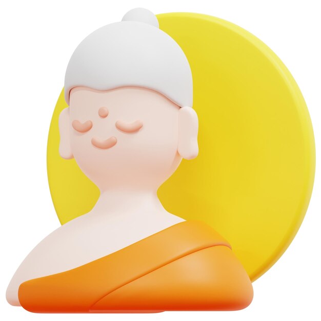 buddha 3d render icon illustration