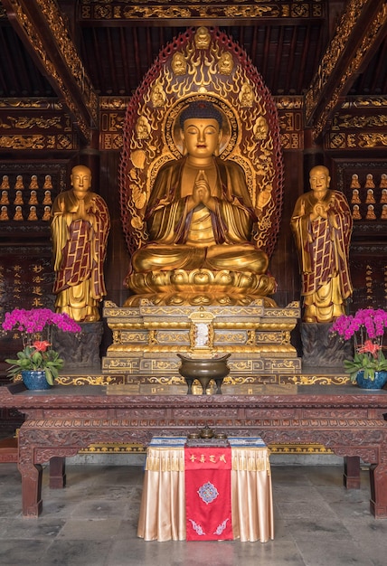 Buddha at Big Wild Goose Pagoda in Xian