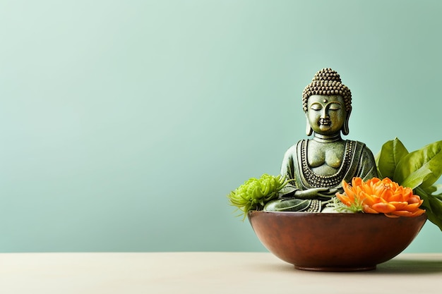 Buddha Bowl Stock Image with Free Space for Text