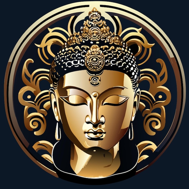 buddha gold black silver vector illustration