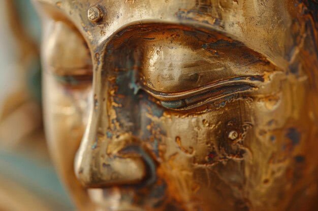 Buddha gold statue close up