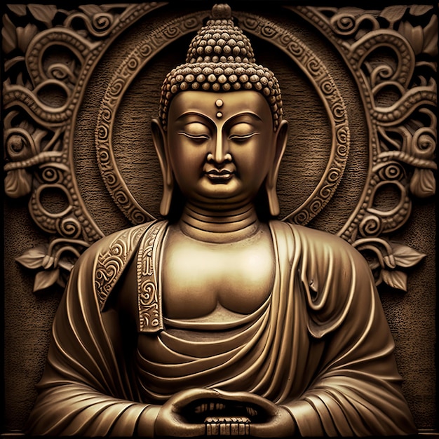 Buddha Illustration for buddha purnima and vesak day Generative Ai