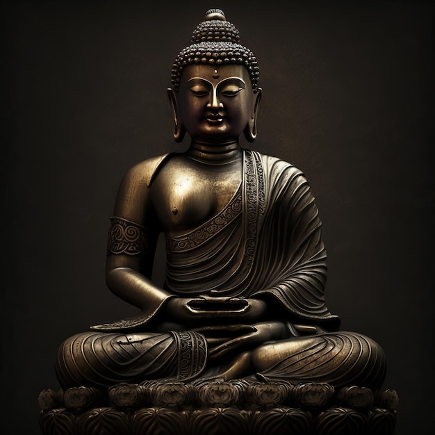 仏陀プルニマとヴェサクの日の仏陀のイラスト ジェネレーティブ Ai