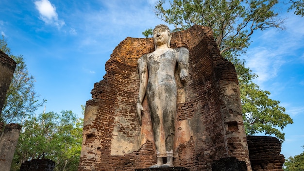 Buddha Image in Wat Phra Si lriyabot at Kamphaeng Phet Historical Park, Kamphaeng Phet Province