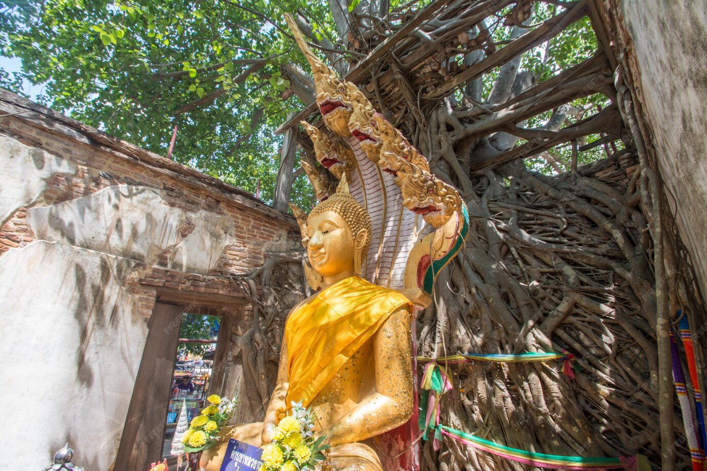 Wat sang kratai ang thong provincethailand の古代寺院の仏