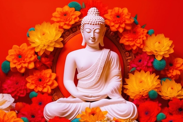 Photo buddha purnima indian buddhist religious holiday ai generated