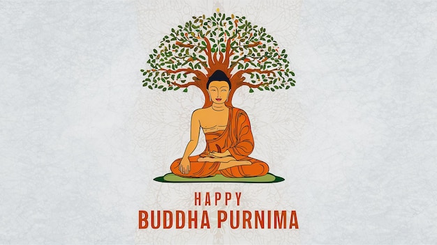Иллюстрация Дня Будды Пурнимы Весак, выделенная на белом фоне