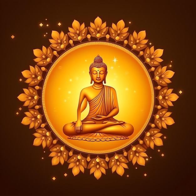 A buddha sits in in vesak buddha purnima day with copy space Background for vesak festival day