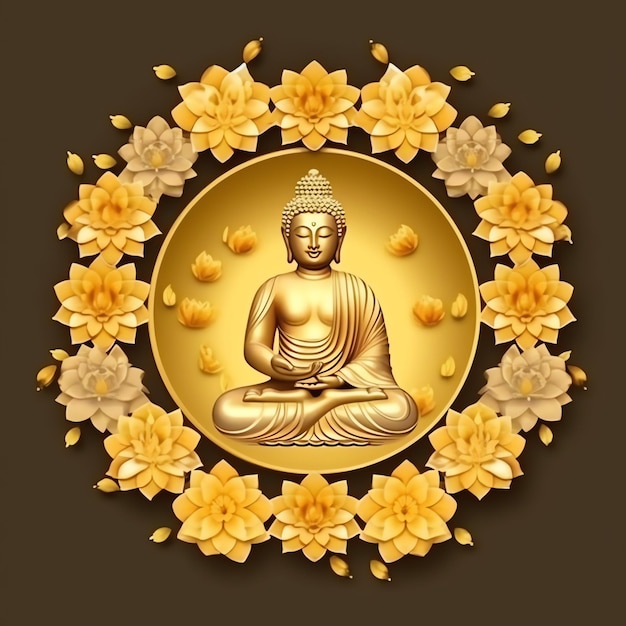 A buddha sits in in vesak buddha purnima day with copy space Background for vesak festival day