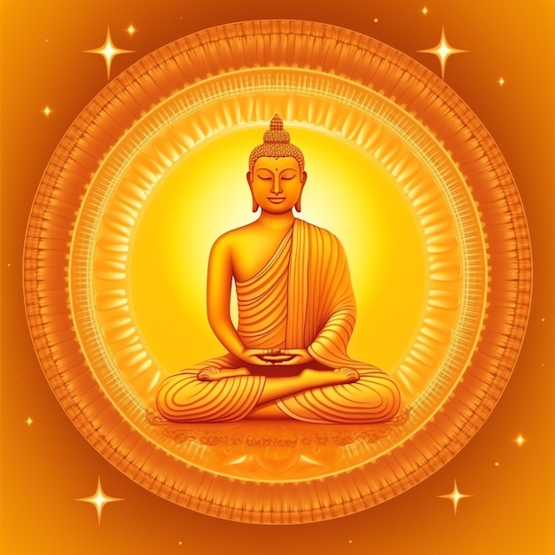 A buddha sits in in vesak buddha purnima day with copy space Background for vesak festival day