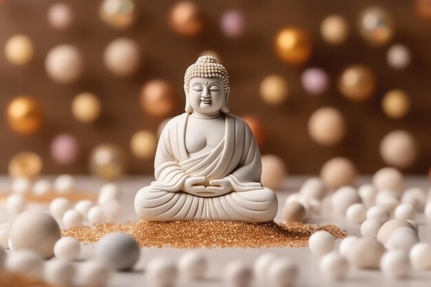 A buddha sits in in vesak buddha purnima day with copy space Background for vesak festival day