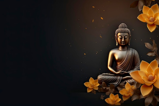 Buddha statue background and empty space for text