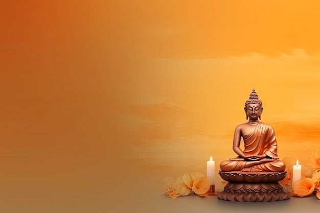 Buddha statue background and empty space for text