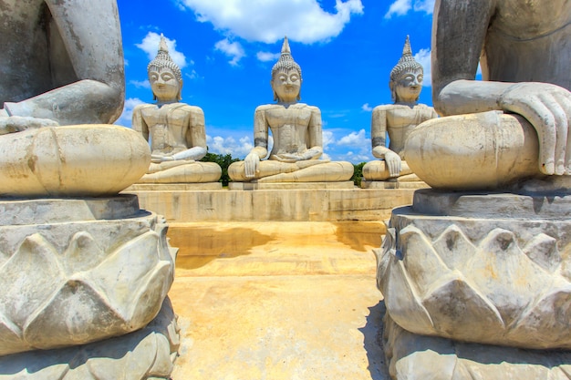 Buddha statue and blue sky, Nakhon Si Thammarat Province, Thailand