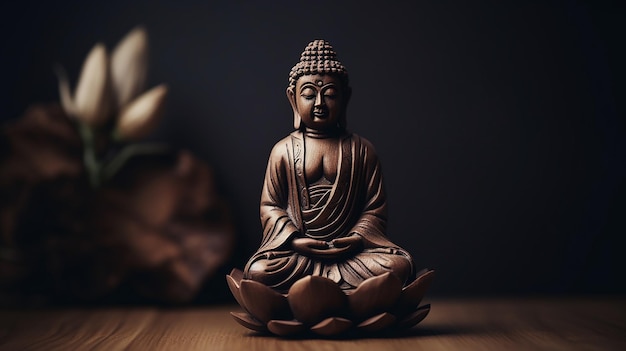 Buddha statue buddha idol on dark background