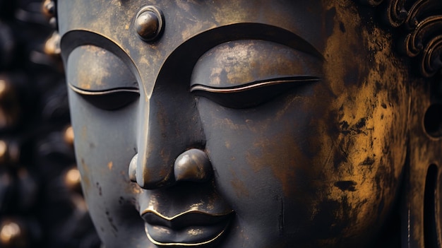 Buddha statue face closeup