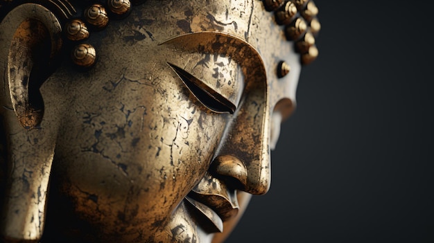 Buddha statue face closeup