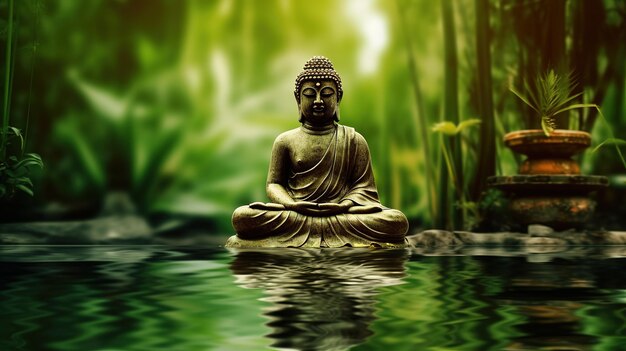 Buddha statue in the forest