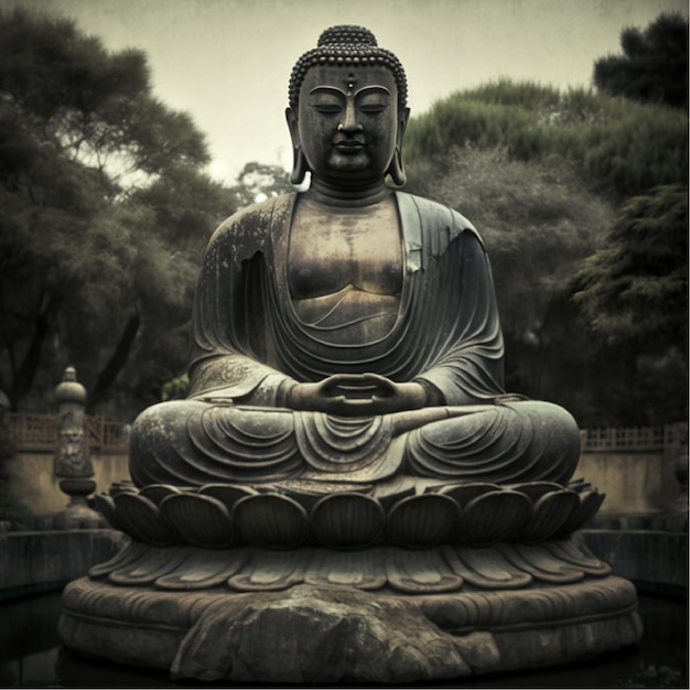 Foto statua di buddha, ai generativa