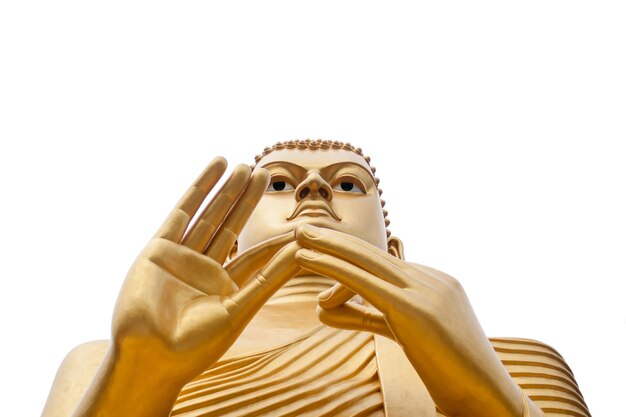 Photo buddha statue in golden temple in dambulla, sri lanka.