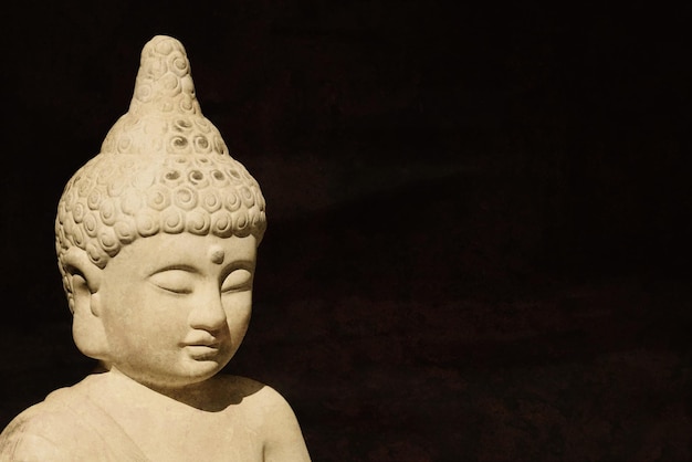 Buddha statue head made of stone