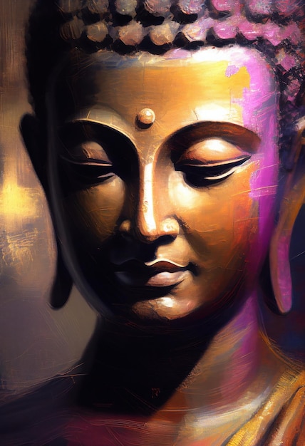 Buddha statue Oil Painting Generative AI