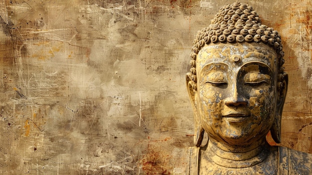 Buddha statue on a rough background