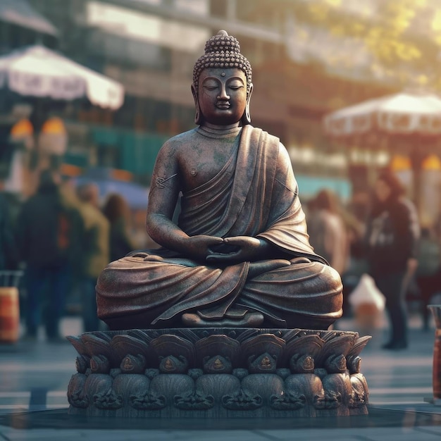 Buddha statue in the street