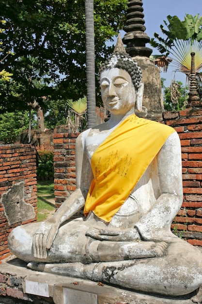 부처 동상 사원 장소 Ayutthaya Wat Yai Chaimongkol 태국 시암 아시아