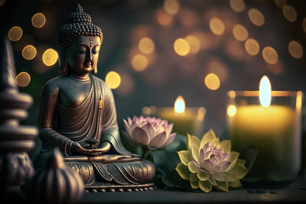 Photo buddha statue in temple