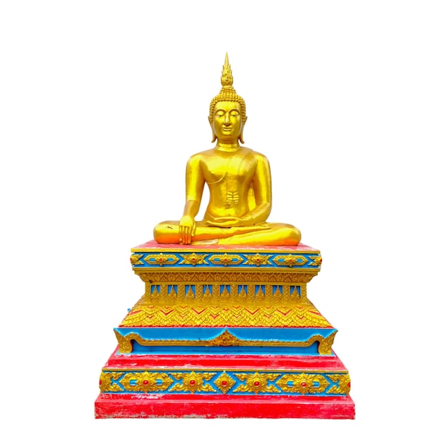 Foto statua di buddha su uno sfondo bianco