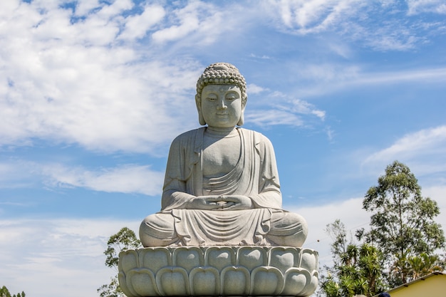 Buddha statues in a buddhist temple. Foz do iguacu, Brazil.