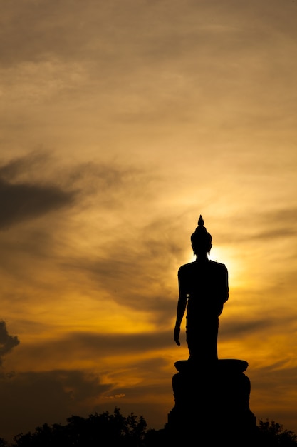 Buddha at sunset.