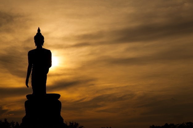 Buddha at sunset.