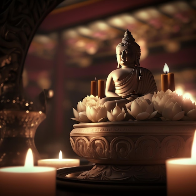 Buddha Temple Celebrating Vesak Day