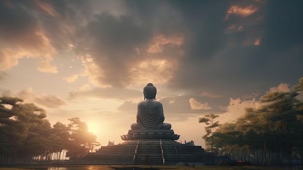 buddha temple in the dusk