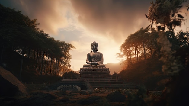 buddha temple in the dusk