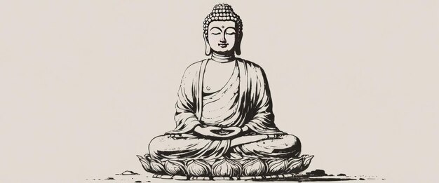 Photo buddha with ancient atmosphere illustration